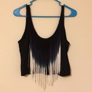 Fringe cropped shirt